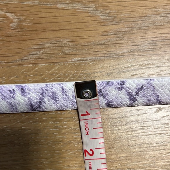 NEW WHBM reversible Snake embossed patent leather Purple Women's Belt size XL - Picture 6 of 7